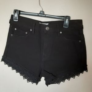 Free People Black Lace Shorts